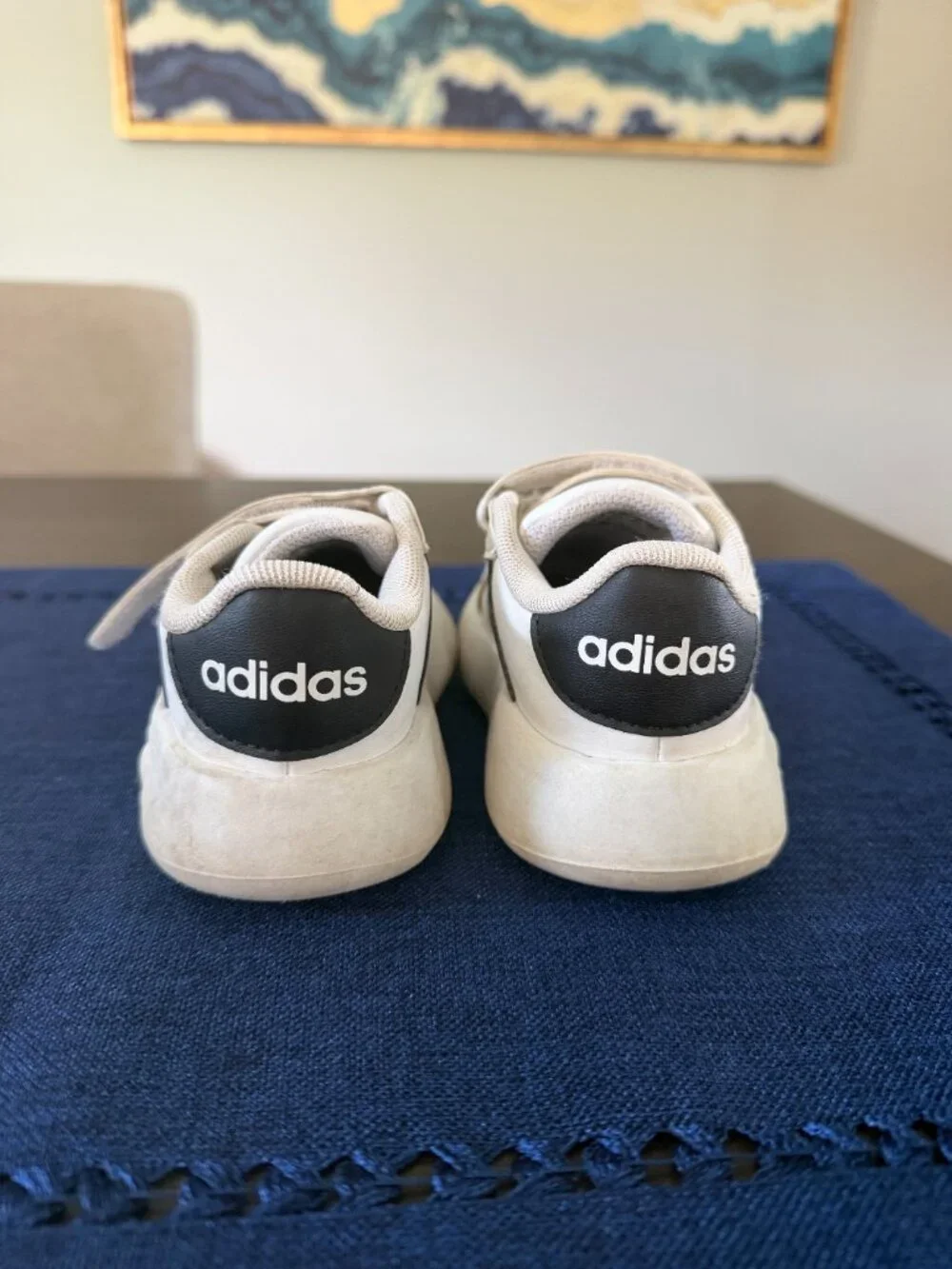 Adidas Toddler Sneakers | Size 7 | White & Black Hook-and-Loop Shoes
